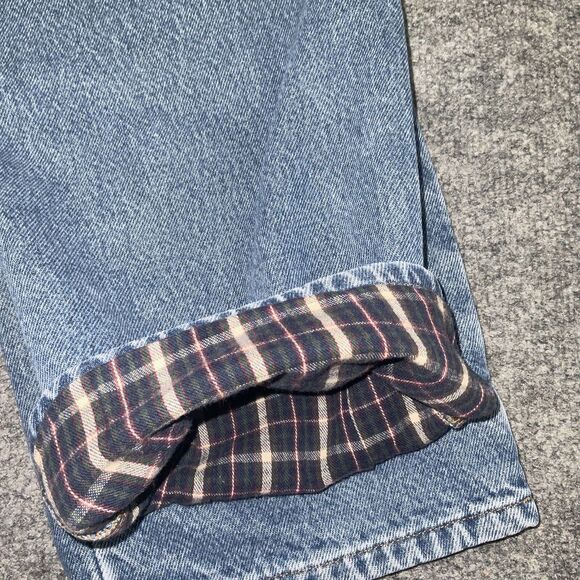 L.L.Bean Jeans Mens Size 38 Blue Denim Flannel Lined Straight Medium Wash - Picture 9 of 10
